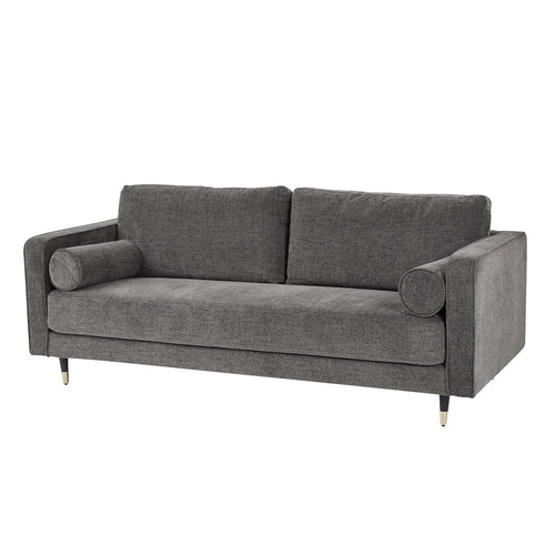 Grey upholstered sofa