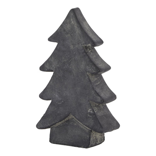 A medium-sized grey Christmas tree decoration with a textured finish.