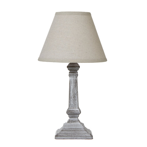  Capsa Column Table Lamp with Linen Shade 