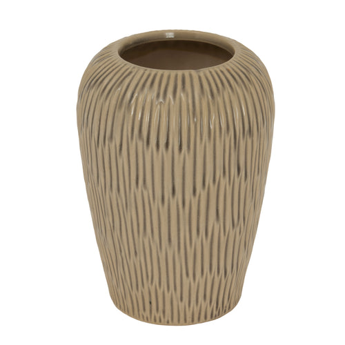 A beige medium-sized vase from the Pallida Collection with a flecked surface texture.