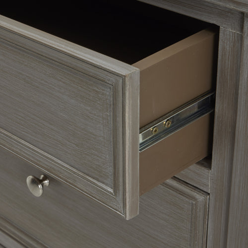 Two Over Two Bedroom Chest from the Serene Collection - Open Drawer View