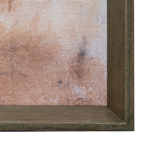 Close-up of a wooden frame with a textured brown surface