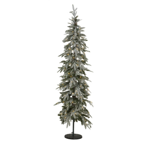 Faux Christmas tree with lights on a white background