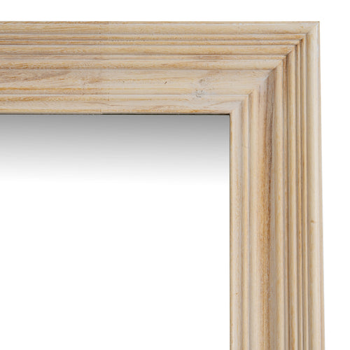Close-up of a wooden picture frame on a white background