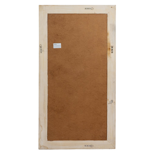 Wooden frame with a brown backer on a white background