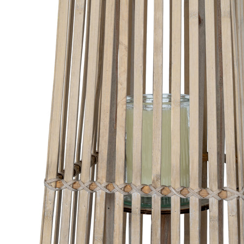 Decorative lampshade with woven base on a white background