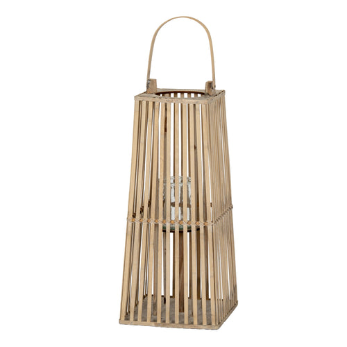 Bamboo lantern with a handle on a white background
