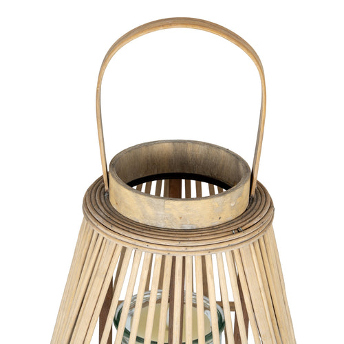 Close up of Bamboo lantern with a handle on a white background